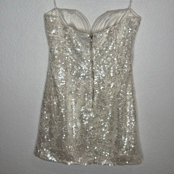 NWT Bardot Revolve Jinxa Mini Dress White Sequins XL - Picture 6 of 12